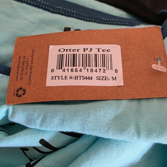 NEW Lazy One PJ  T-Shirt I'm Otterly Exhausted Morro Bay Otter Graphic Tee Sz M - Picture 8 of 8